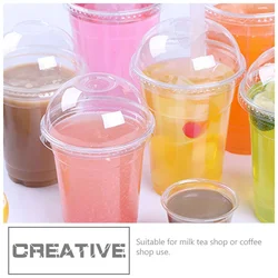 40/50pcs 460/600ml Disposable Transparent Plastic Cups Milk Tea Juice Cold Drink Smoothie Beverage Cups With Lids