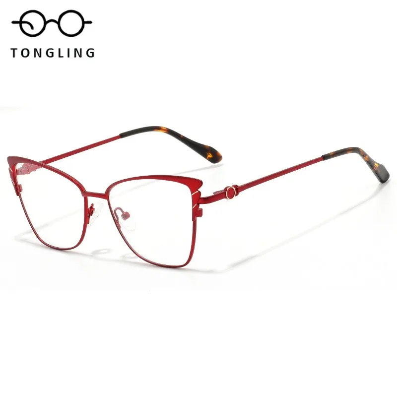 

Новая высококачественная мужская модная модная женская классическая художественная персонализированная оправа для очков из сплава «кошачий глаз» ручной работы