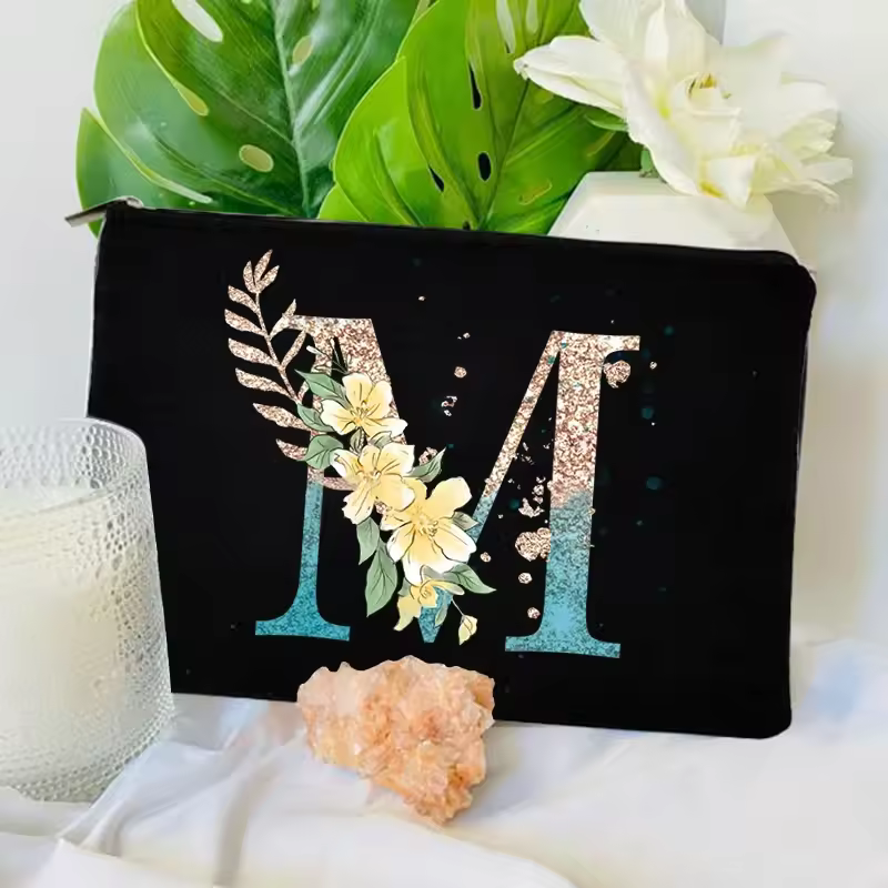 Gradient Initial Makeup Zipper Bags Fashion Travel Toilet Lipstick Pouch Bag Bachelorette Party Bridesmaid Cosmetic Clutch Purse - Image 14