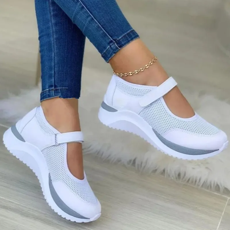 

Trendy Thick Sole Shoes Mesh Platform Sneakers Socks Hollow Out Sandals Shoes Breathable Sports Shoes for Women Tenis Feminino