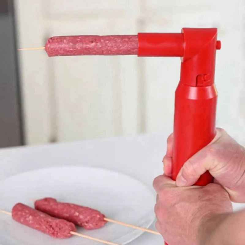 Easy Kebab Maker Manual Kabob Mould Meat Sausage DIY Skewer Tool Kebab Maker Grilling and BBQ Gadget Retail