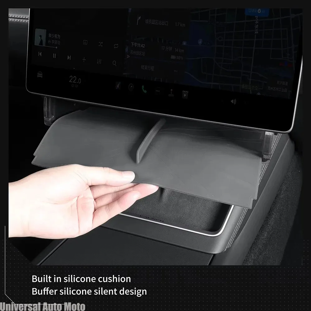 for Tesla Model YL/Y Juniper/Model 3 Highland 2025 Car Storage Box Hidden Storage Organizer Under Central Control Screen Tray view 4