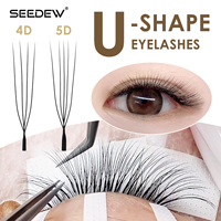 SEEDEW U Shaped 4D 5D Eyelashes Extension Premium Soft Premade Fan U Lashes Beauty Makeup