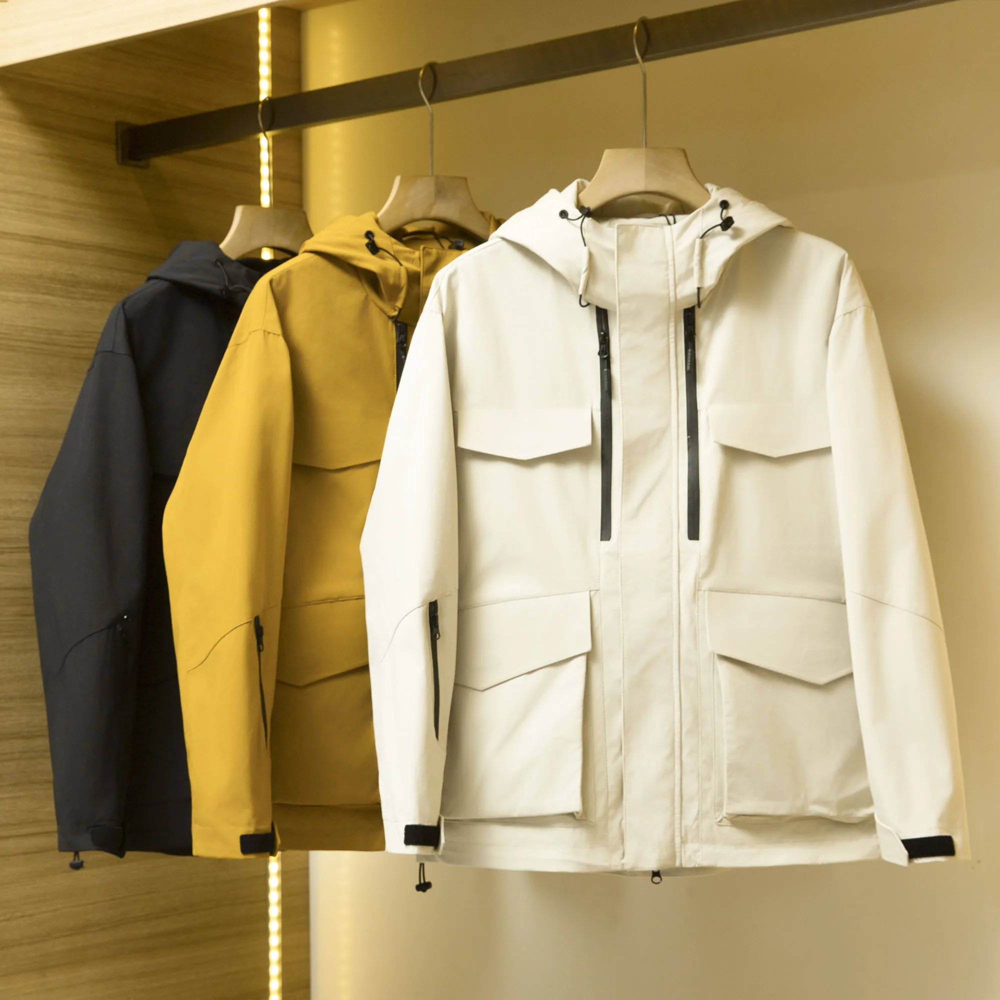 

Мужская уличная рабочая одежда Trade King, ветрозащитная водостойкая куртка-футляр с капюшоном, подставка из полиэфирного волокна Long Sve