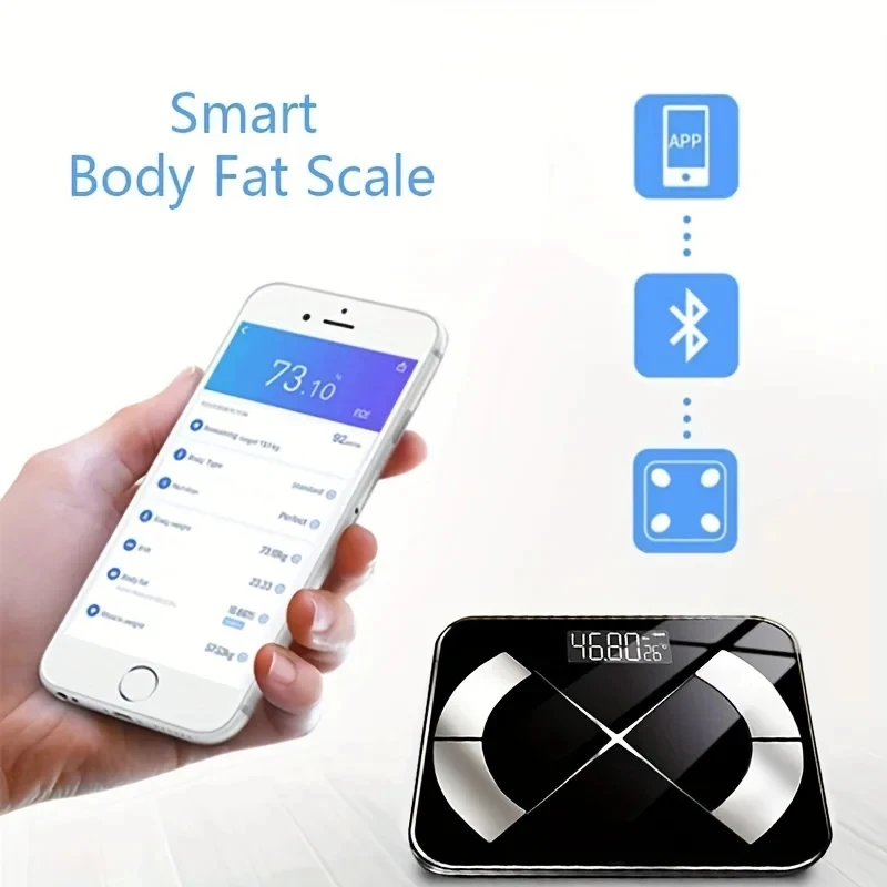 Digital Body Fat Scale Smart Scale,Bluetooth Smartphone Linkage,Electronic Lcd Smart Body Composition Analyzer Application Scale