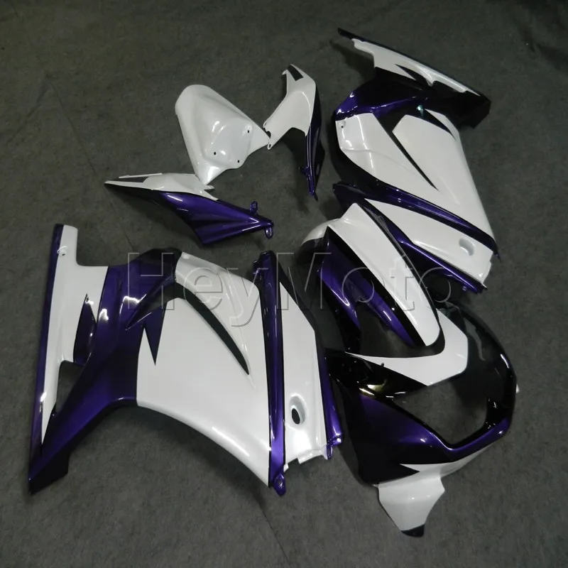 injection Fairings kit for ZX250R EX250 2008 2009 2010 2011 purple white EX 250 08 09 10 11 12 ABS Plastic Bodywork Set