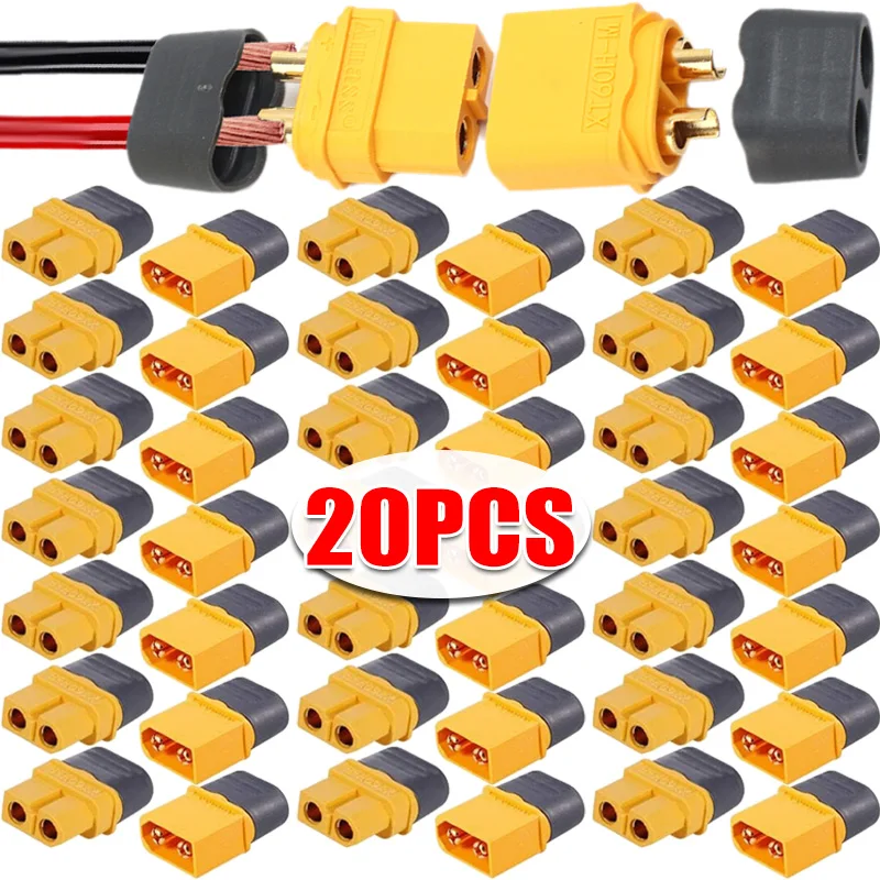 1/20pcs XT60H Connector Female Male Power Plugs with Sheath Bullet Connectors for Lipo Battery RC Planes Cars Wiring Connecting