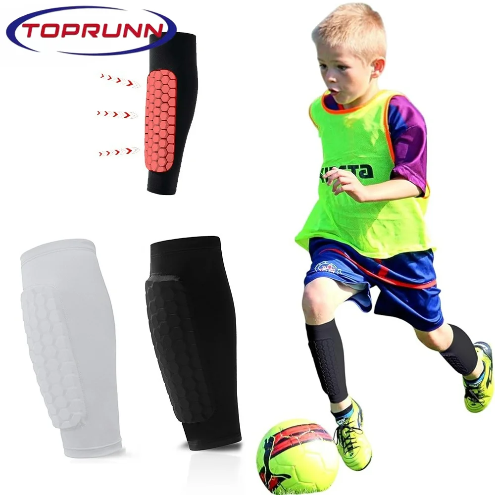 1Pcs Soccer Shin Guards Pads for Youth Adult, Shin Defender Shin Guards Kids, Calf Compression Sleeve with Honeycomb Pads