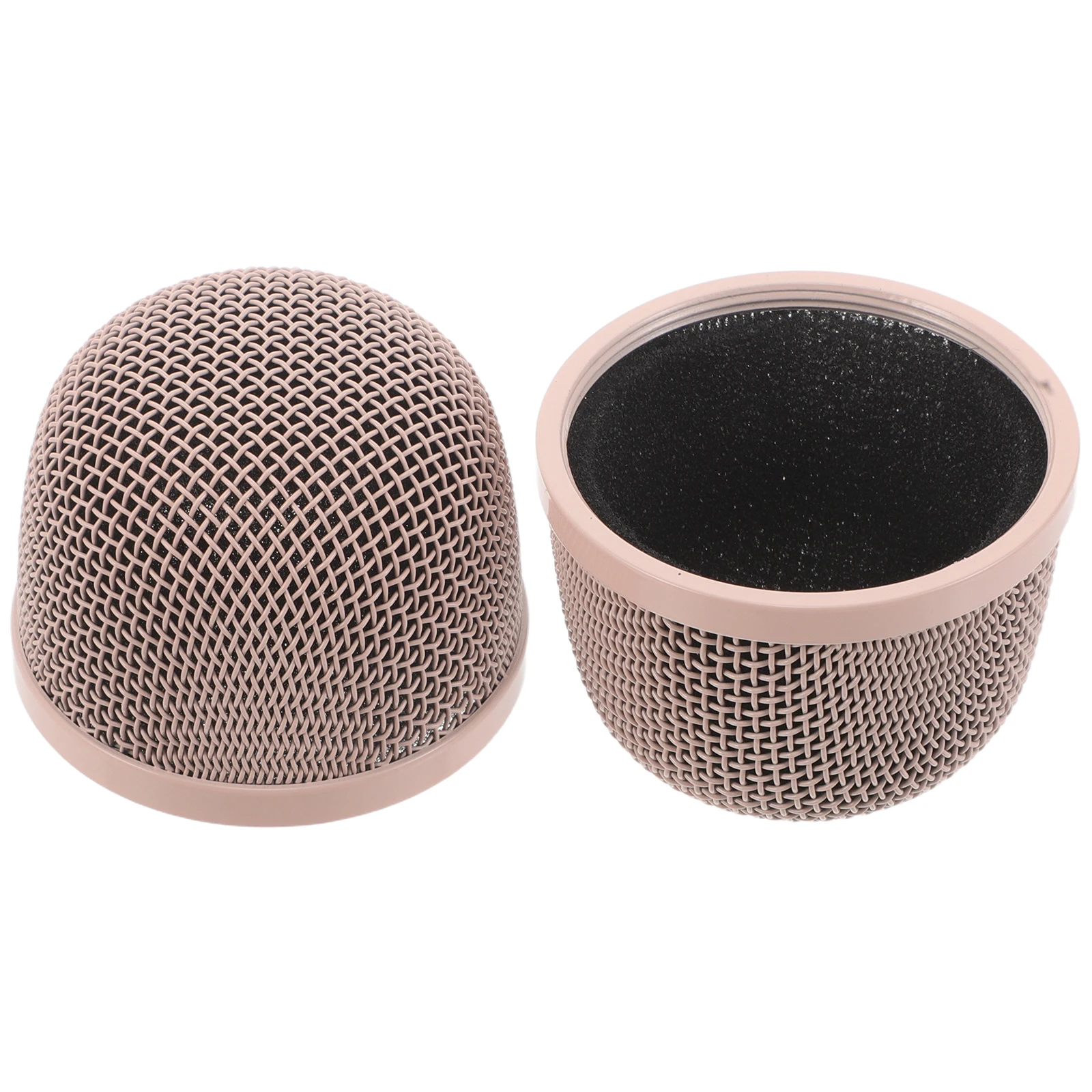 

2pcs Metal Microphone Grille Mesh Cover Ball Head Windproof Noise Reduction Compatible Various Mics Durable Easy Clean Studio