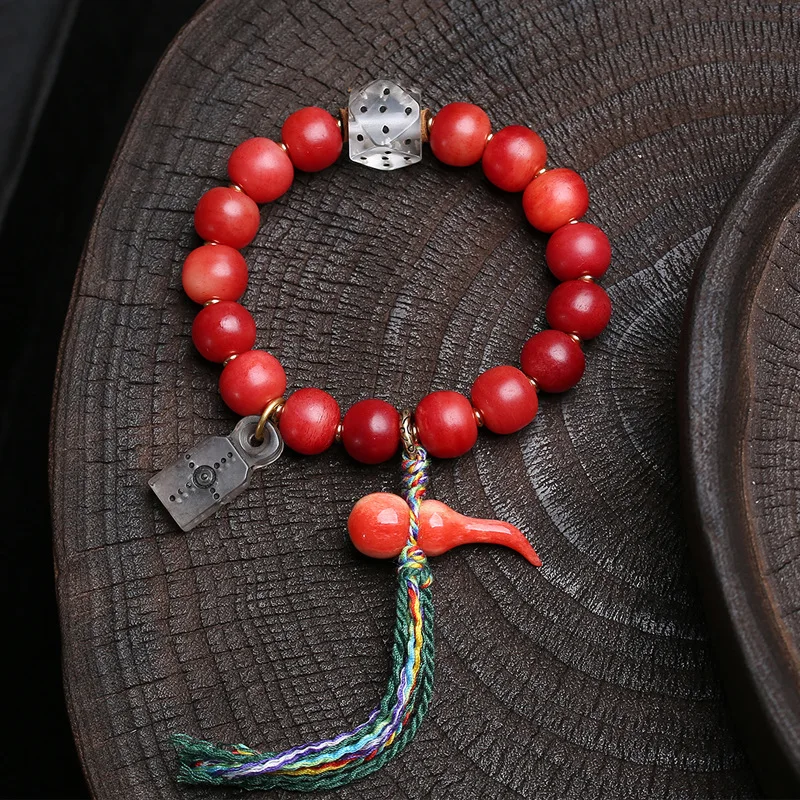 Natural full-blooded camel bone strings single circle Tibetan style literature playback bone ware dice accessories Buddha beads