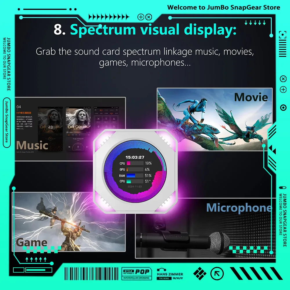 Mirabox DR21 2.1-Inch Case Secondary Screen Synchronous Display Monitoring Water-Cooled Screen Pc Accessory Customize Gifts