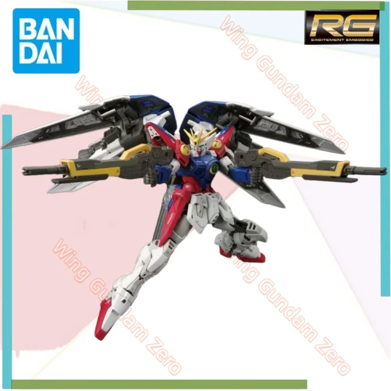 Bandai Original Anime ensamblar modelo figura de acción Gundam RG 1/144 Wing Gundam Zero articulaciones se mueve suavemente materiales de alta calidad