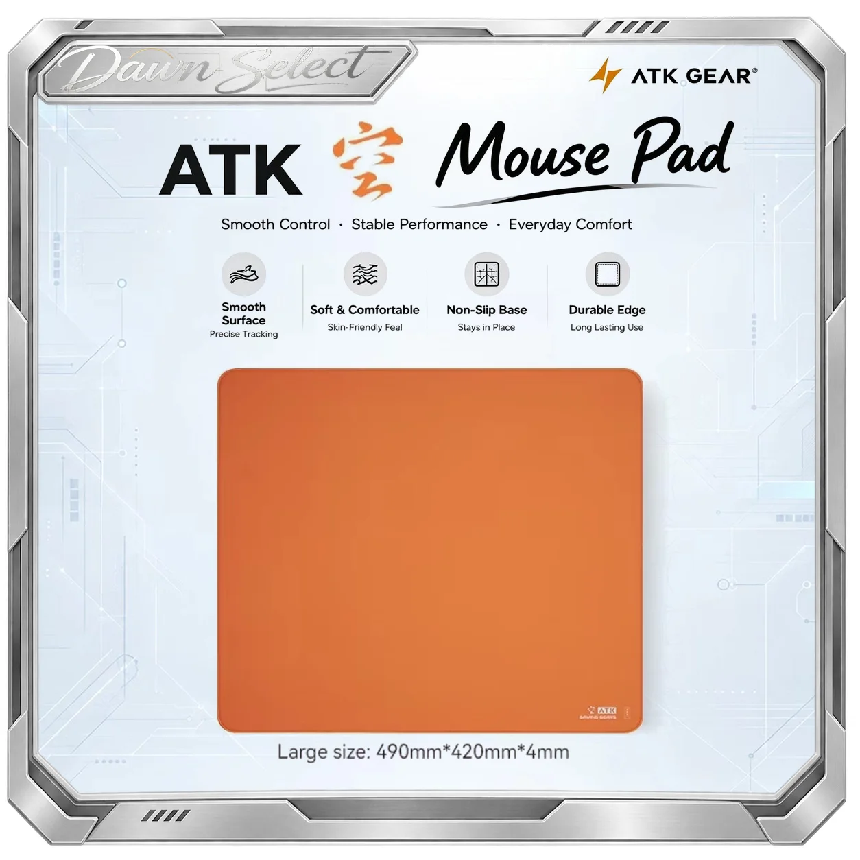 ATK Sky Balanced Gaming Mouse Pad 490x420x4mm Large Size Equalizing Pad Quick Start Emergency Stop XSOFT Softness For FPS