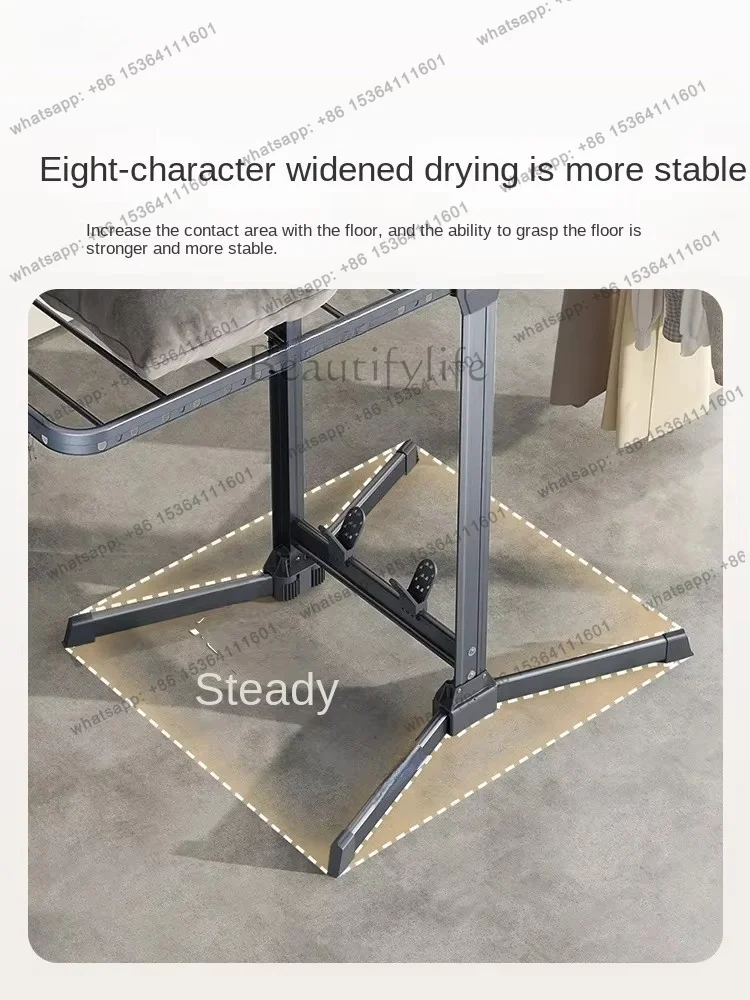 YJ  Balcony Floor Aluminum Alloy Indoor Outdoor Clothesline Pole Drying Rack Quilt Fantastic