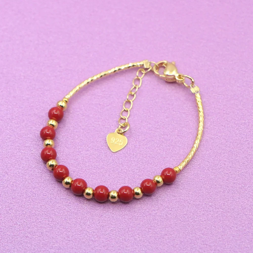 Lovely Red Bracelet Baby Girls Lobster Clasp Pearl Beads Accessories Girls Yoga Christmas Wedding Gift Jewelry Charm Fashion