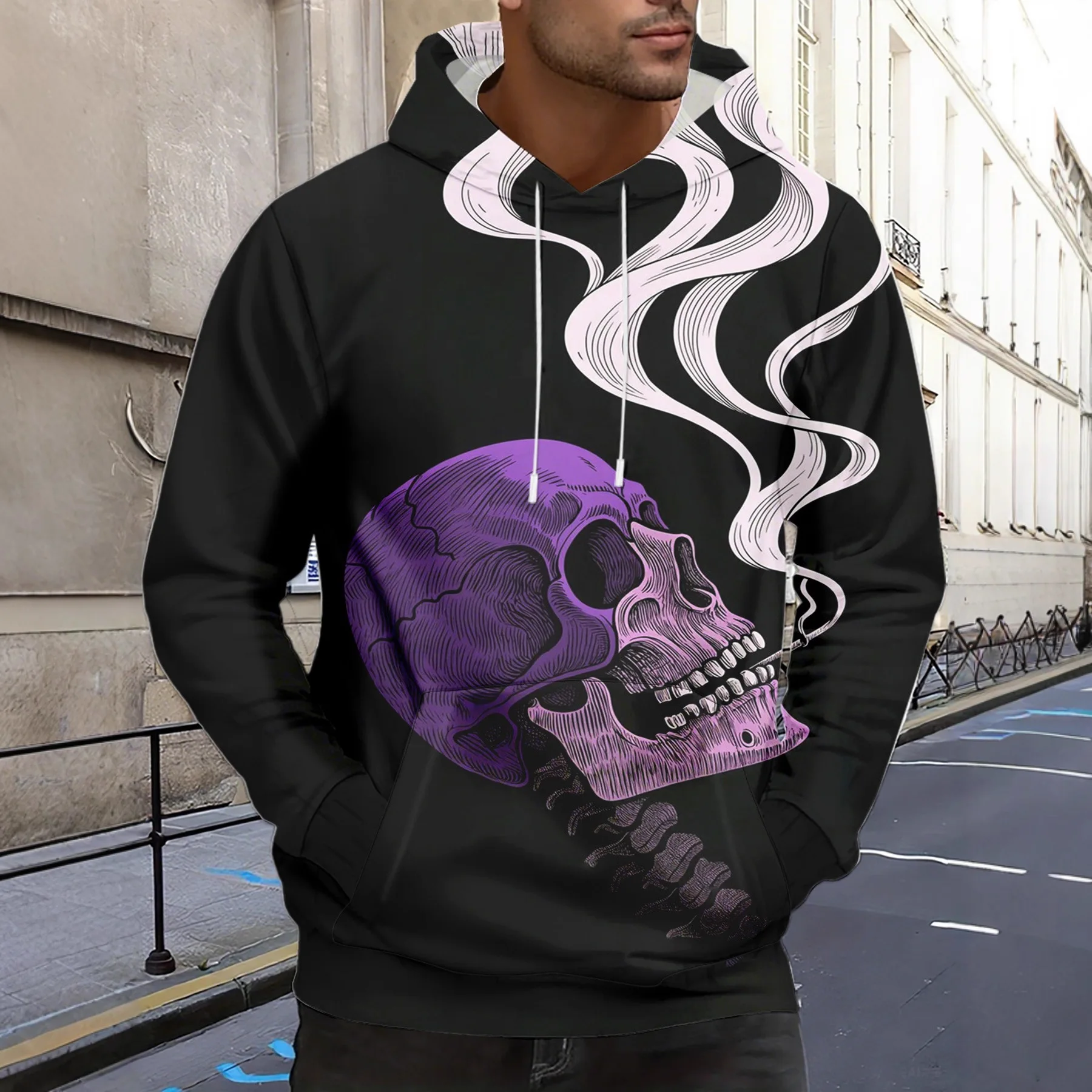 

Autumn/winter Motorcycle Off-road Long Sleeve Hooded Sweatshirt Couple Sweatshirt 3D Printed Halloween Hip-hop Casual Hooded Top