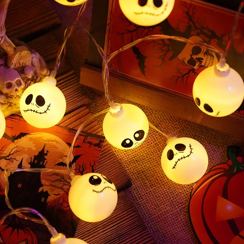 Le cauchemar avant Noël Halloween guirxiété lumineuse LED, dessin animé, lumières décoratives, 10 pièces