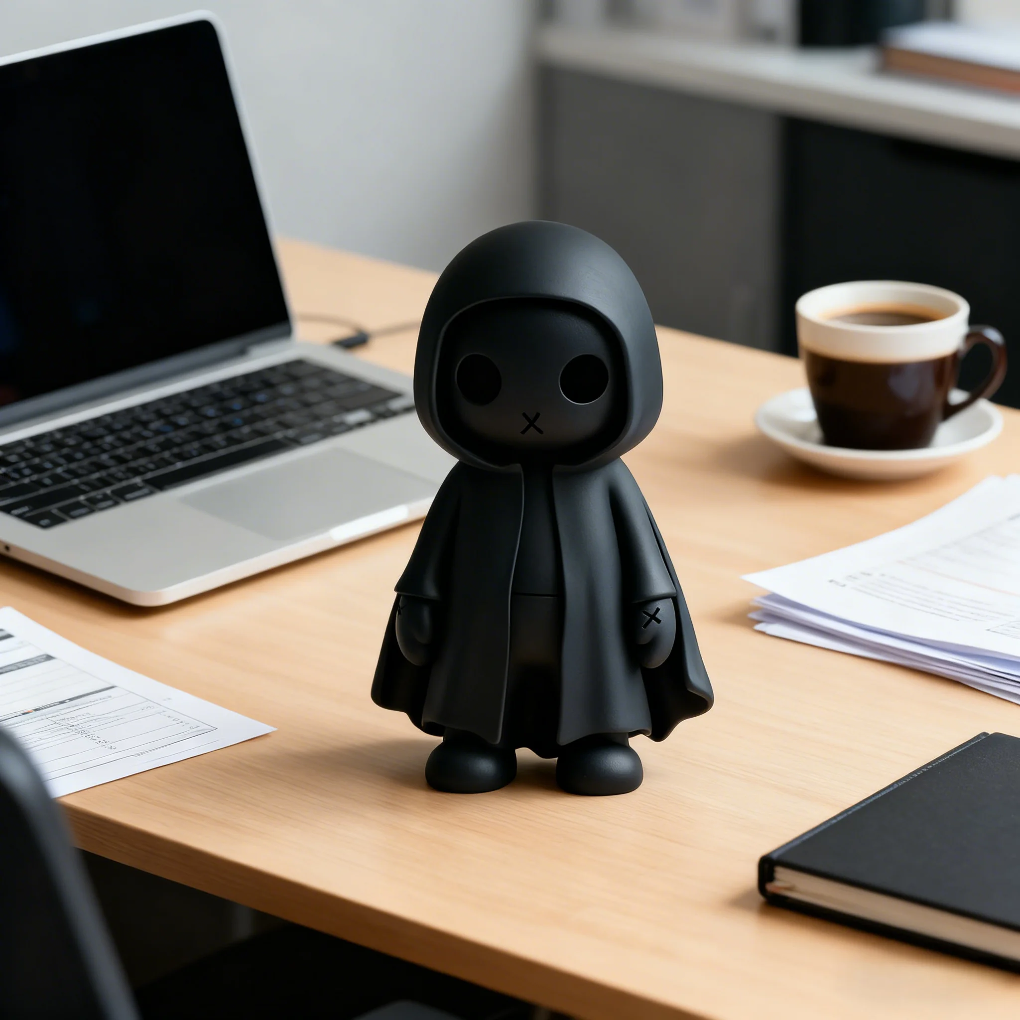 تمثال شبح أبيض وأسود مطبوع ثلاثي الأبعاد - ديكور مكتب الهالوين، لعبة مكتب، هدية فيروسية جديدة لمحبي الرعب ولمسة منزلية