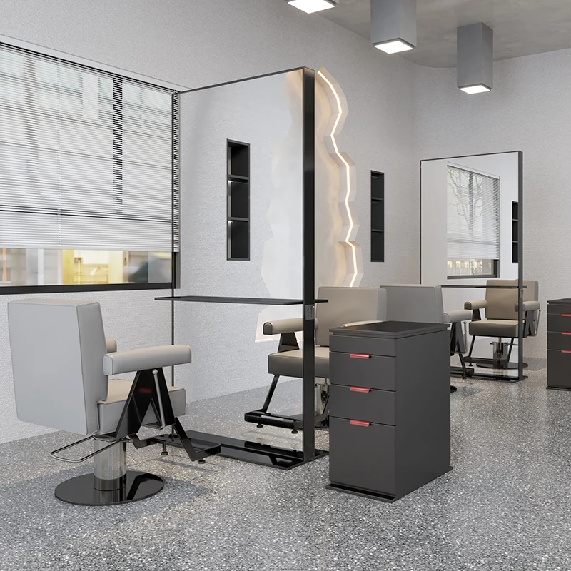 

Простой зеркальный столик для парикмахерской. Специальное зеркало для стрижки волос. Зеркало для парикмахерской.