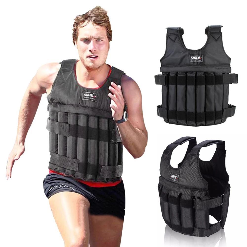 Run Loading Weighted Vest Adjustable Exercise Training Fitness Jacket Gym Workout Boxing Vest Weight Waistcoat MAX 50kg