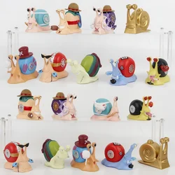 9pcs Anime One Piece Figure Luffy Den Den Mushi Doflamingo Law Ace Telephone Snail Worm 8cm Pvc Collection Model Toy Gift