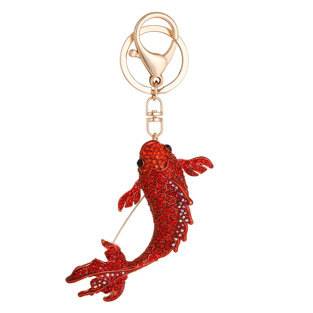 Hot fish Keychain animal Koi carp fish Pendant Keyring for Women Men Car Key Holder Gift