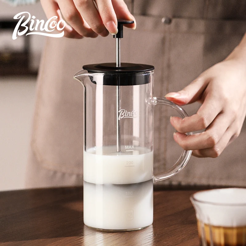 Bincoo Coffee French Press Pot Glass Hand-Brewed Coffee Pot Household Small Filter Pot Milk Frother Coffee Utensils