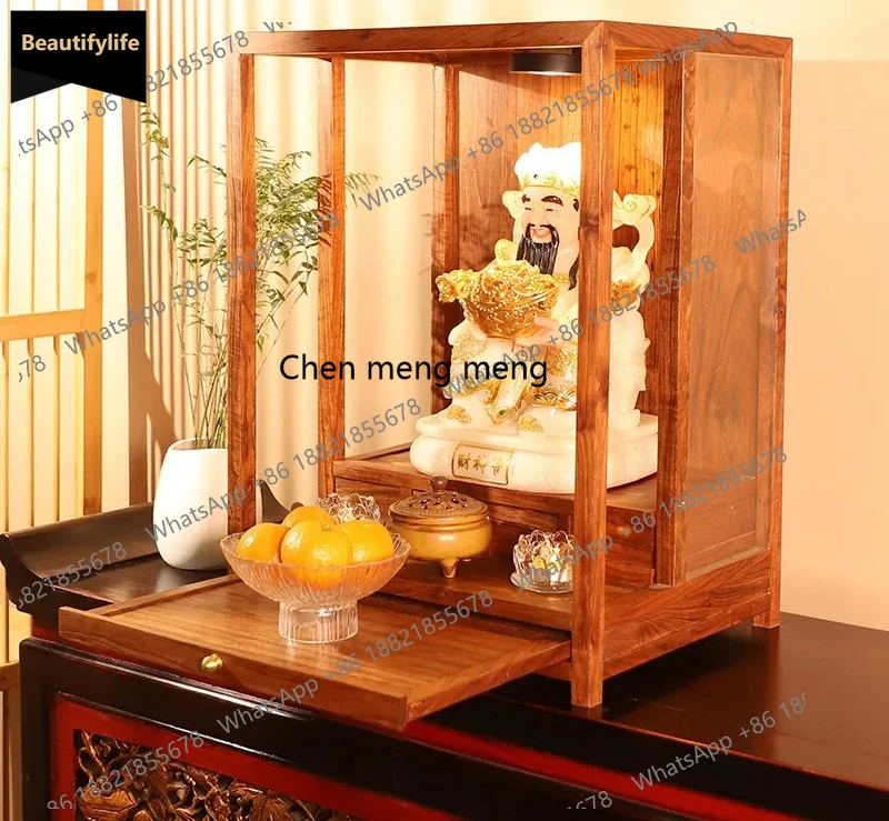 solid wood buddhist niche cabinet can be hung on the wall for home incense case god slot buddhist temple offering table c139