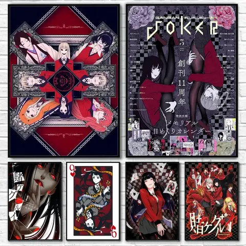 K-Kakegurui G-Gambler C-CompulsiveS Poster Sticky Wall Art Printing Waterproof Home Living Bed Room Bar Hallway Aesthetic Decor