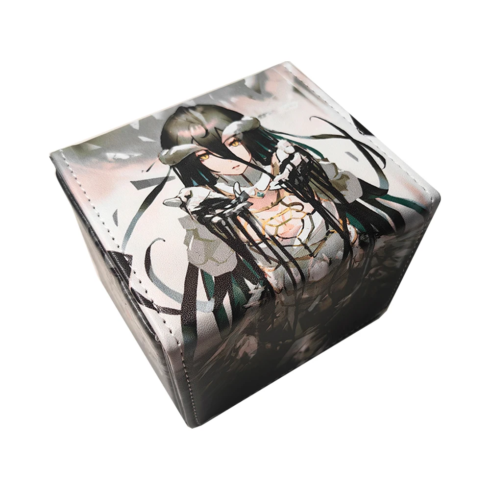 

New Cartoon Albedo Ptcg Card Box Pu Material Board Game Card Storage Box DTCG Portable Card Collection Box Can Store 100+ Cards