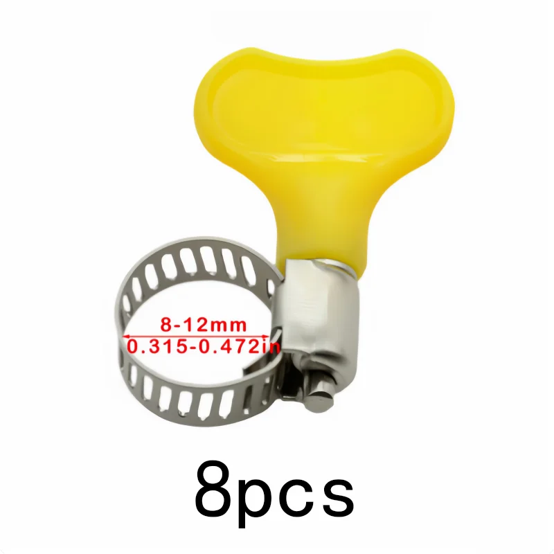 8-12mm Handle Pipe Clamps 8 pcs, Stainless Steel Material, Easy Quick Operation, for Home Water Pipe Fixing