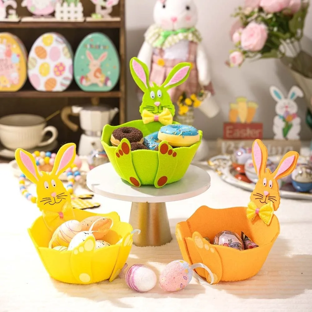 

Jewelry Organizer Metal Rabbit Candy Box Cut Exquisite Felt Bunny Basket Cartoon Small Easter Storage Case Cosmetic