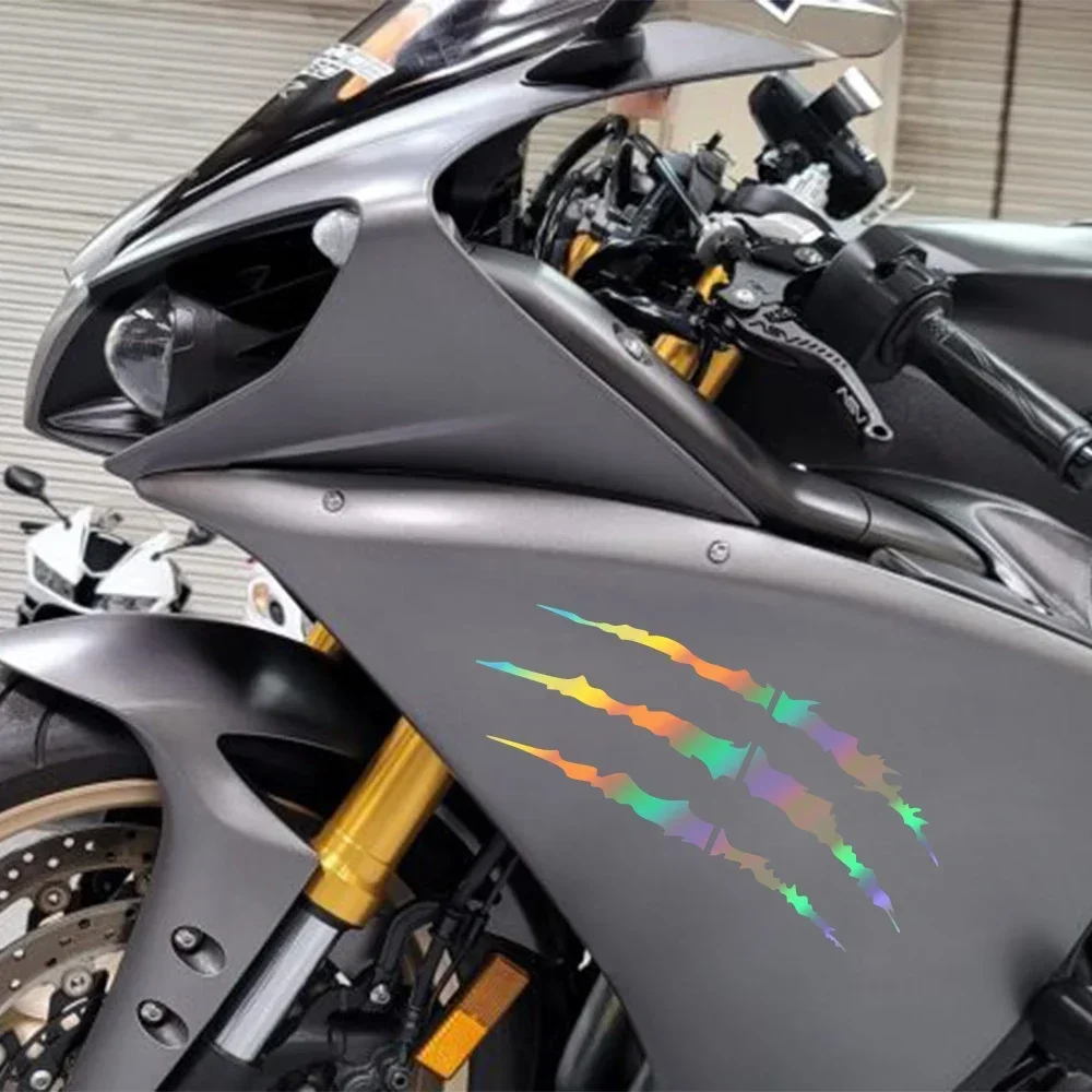 

Наклейки-стикеры для мотоциклов «Монстр Клоу» с эффектом царапин, виниловые полосы, светоотражающие, водонепроницаемые, аксессуары для автодекора