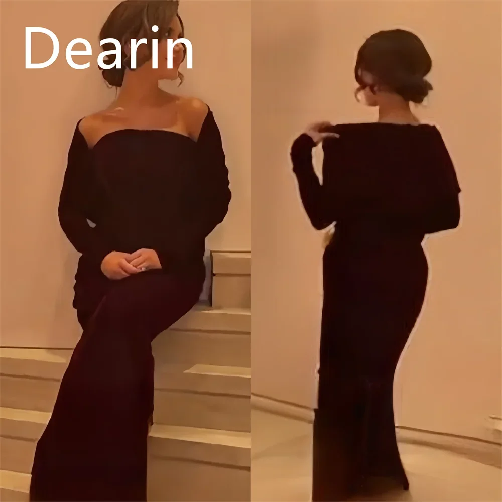 Customized Women Prom Gown Formal Dearin Square Collar Sheath Floor Length Skirts Hugging Bespoke Occasion Dresses Evening Dress