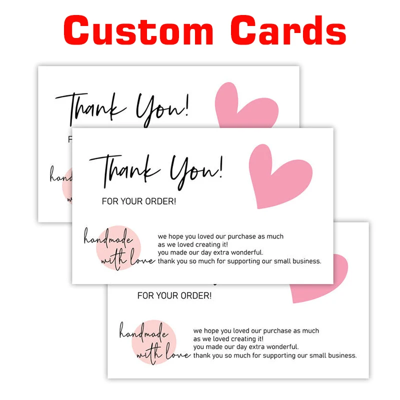 Custom Business Cards Personalized Logo Customize 300g Paper Thank You Name Cards Double-sided Wedding Gift Greeting Postcards