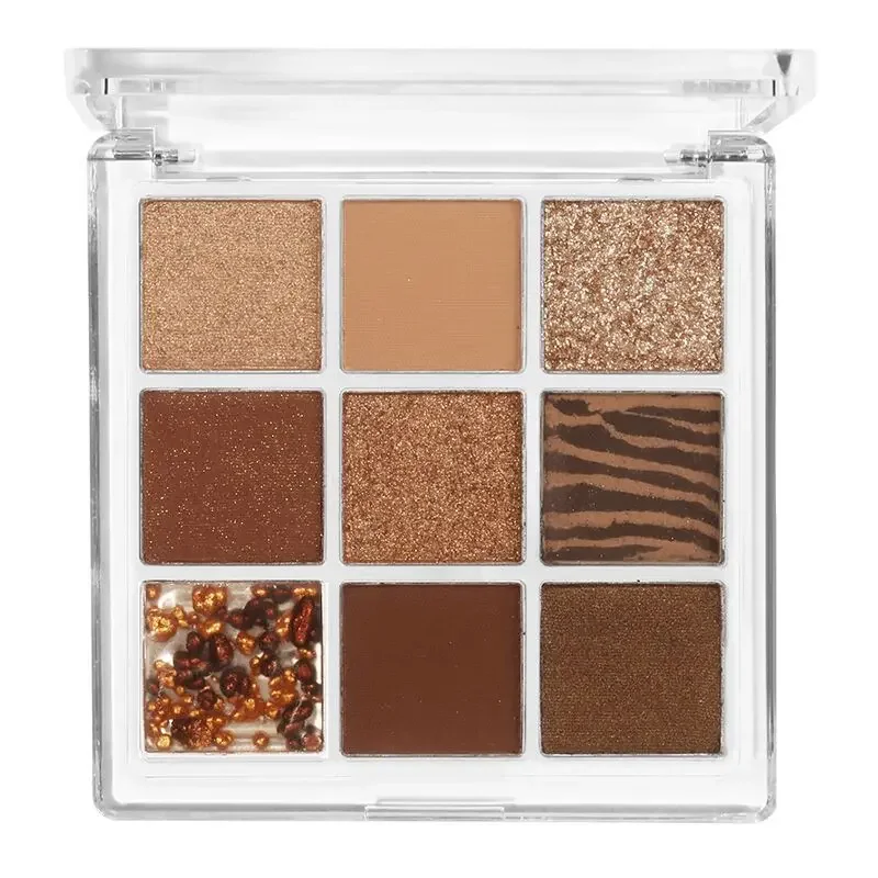 

Jiugongge eyeshadow disc lasts for a long time without makeup, pearlescent matte earth color