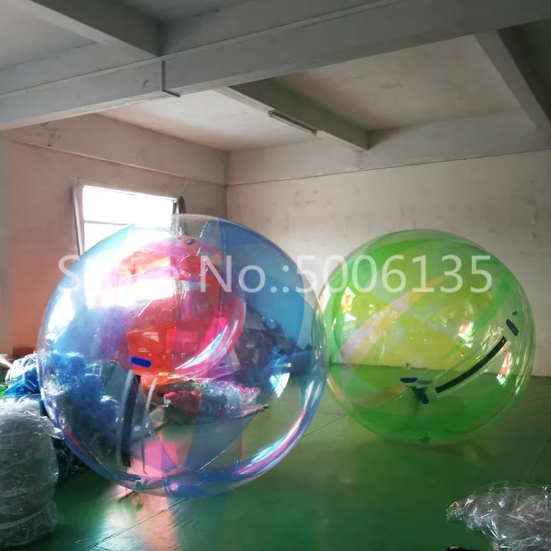 Bola de agua inflable para caminar en parque acuático de 2m, globo de cena interior humano, globo Zorb para hámster, bola de burbujas de agua corriente