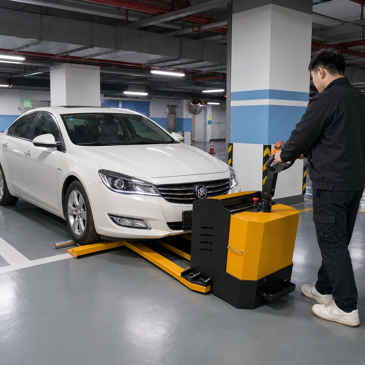 Portable Hydraulic Electric Car Dolly Mover Walk Behind Vehicle Positioner for Workshop Maintenance