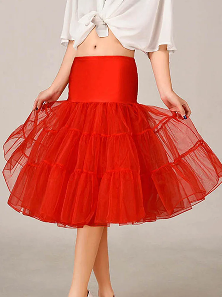 Vintage 50s Tutu Skirt Fluffy Petticoat Underskirt for Women Bridal Wedding Ball Gown Audrey Hepburn Style Swing Skir