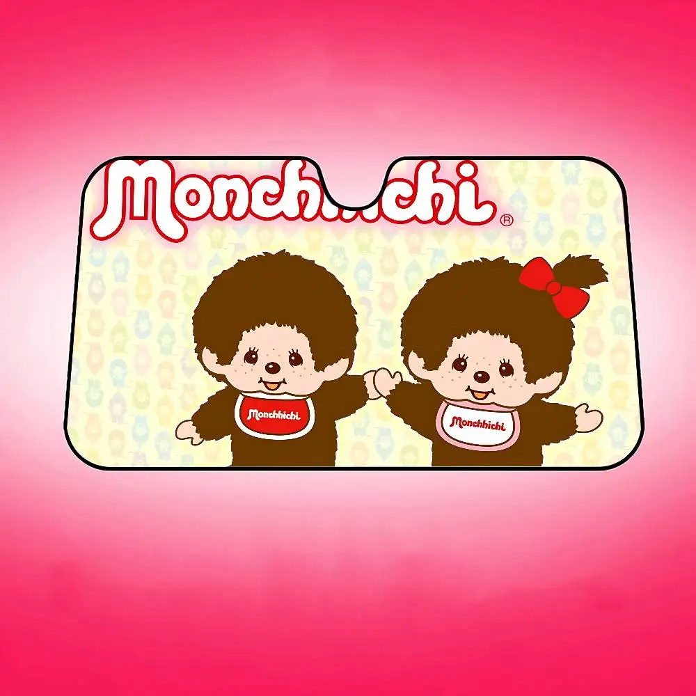 أنيمي M-Monchhichi-S زجاج سيارة الشمس الظل طوي سيارة الجبهة يغطي مظلة السيارة لملحقات السيارات كتل الأشعة فوق البنفسجية