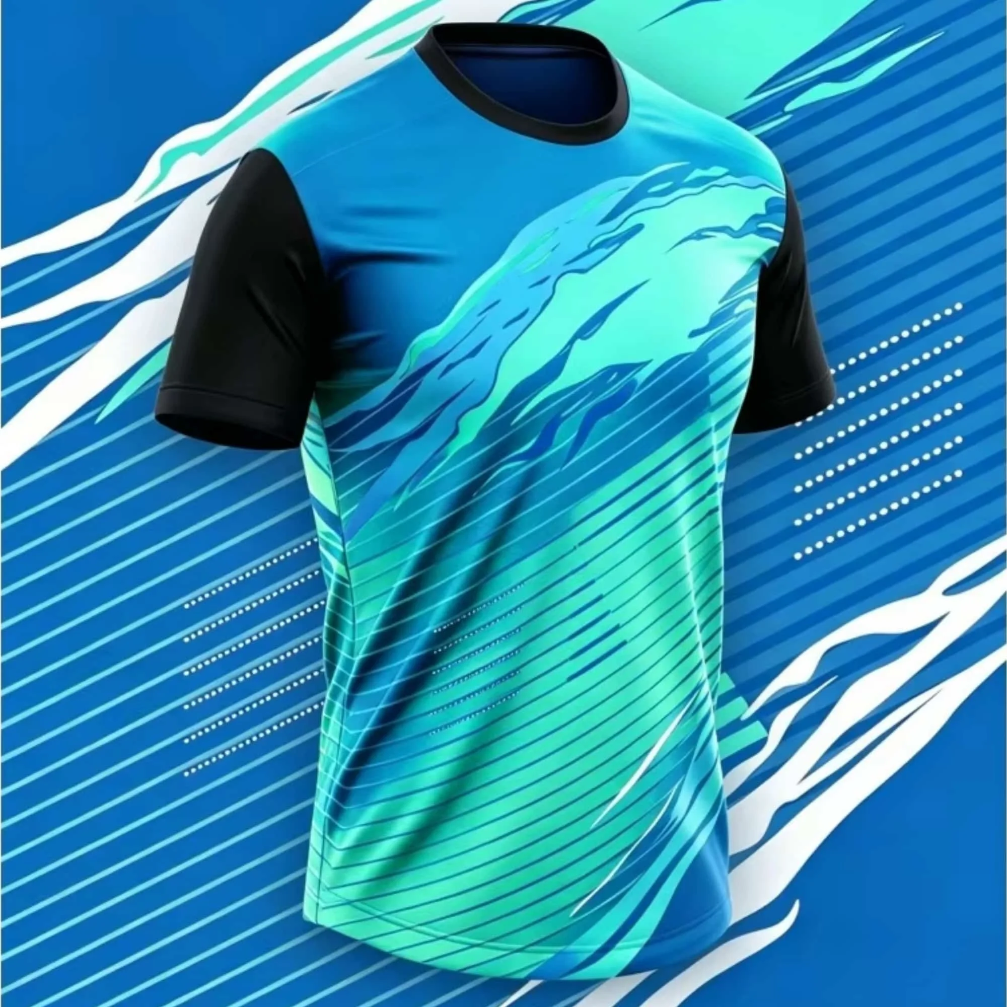 Einfaches Modisches 3D-Druck Fitness T-Shirt Herren Outdoor Lauf-Tee Badminton Sport Herren T-Shirt Lässiges Oberteil – Detail 2
