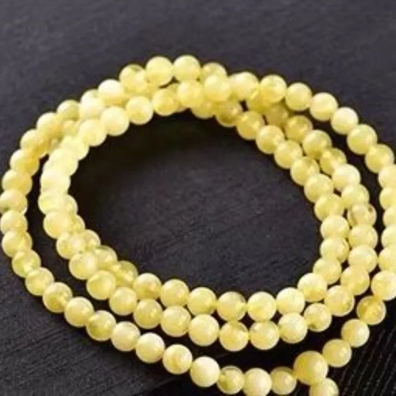 سوار شمع العسل 108 خرز بوذا، سوار خرز دائري من زيت الدجاج العنبر الأصفر، قلادات للرجال والنساء، دوائر متعددة. #4