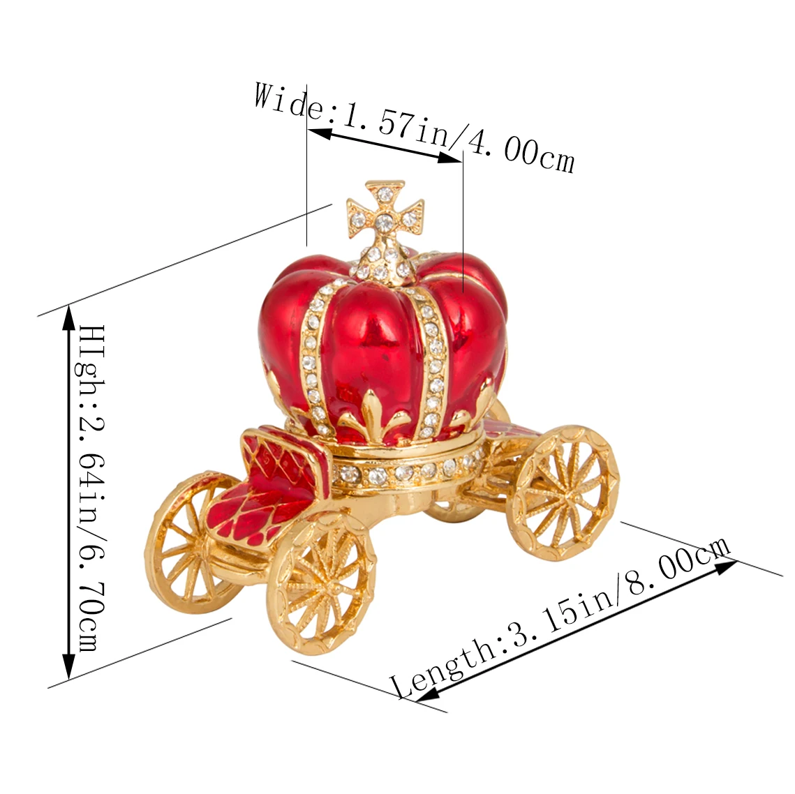 

QIFU New Arrival Colour Red Royal Pumkin Carriage for Jewelry Box