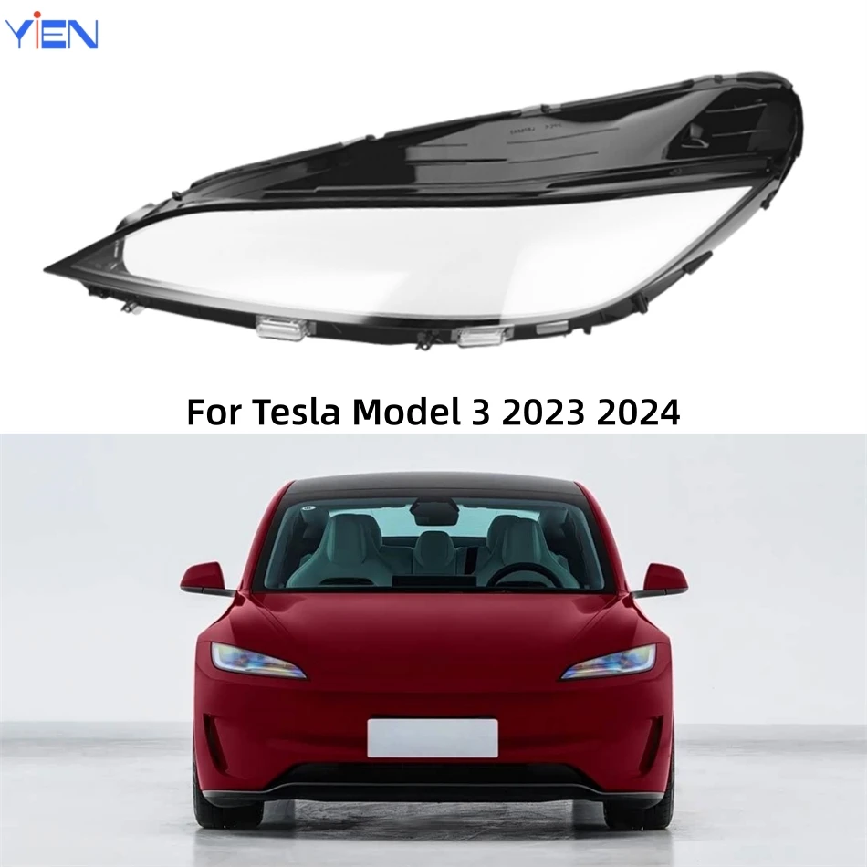 For Tesla Model 3 2023 2024 Car Accessory Products Shade Headlight Headlights Cover Car Front Headlight Lens Cover Lights Shell