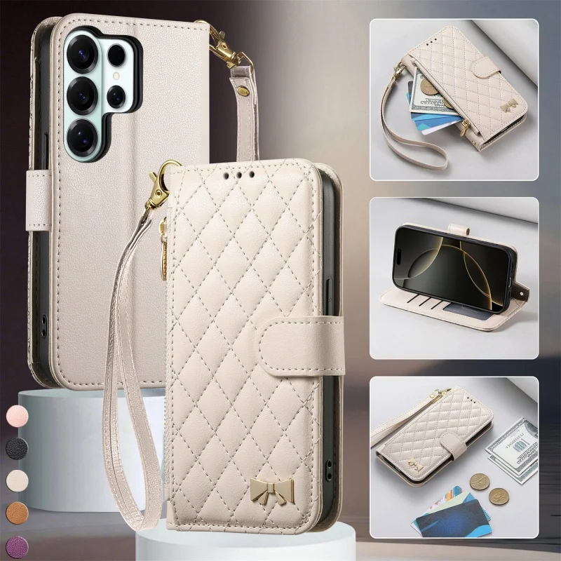 

Fashion Leather Wallet Phone Cases for Samsung Galaxy S26 Ultra S25 Edge S24 FE S23 S22 A57 A37 A17 A56 A36 A16 Cards Cover Bag