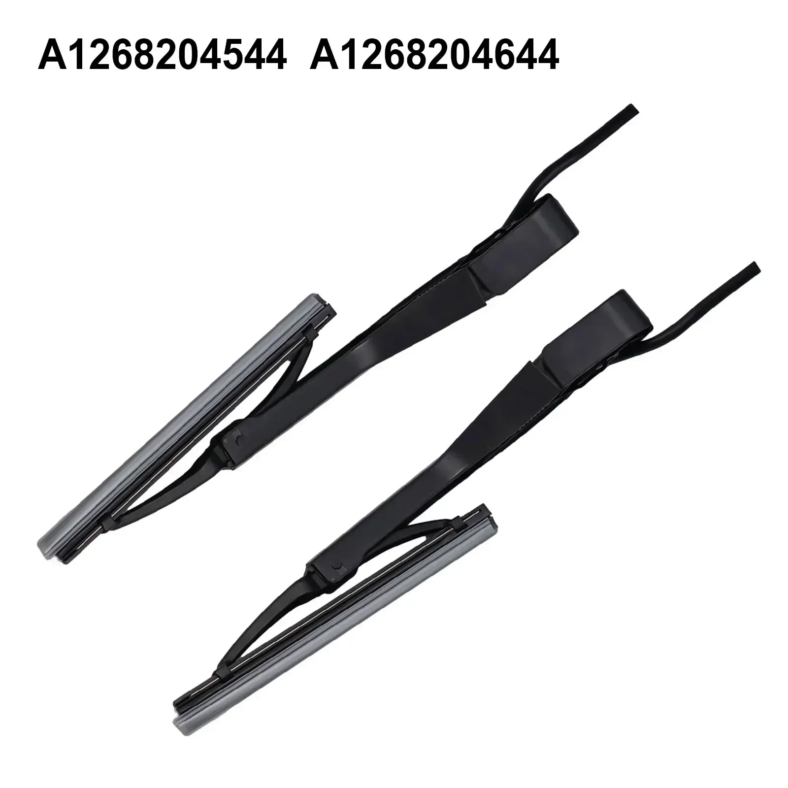 For Mercedes W126 A1268204544 A1268204644 Headlight Wiper Pair Sturdy Plastic Material Compatible with Multiple Models [Black]