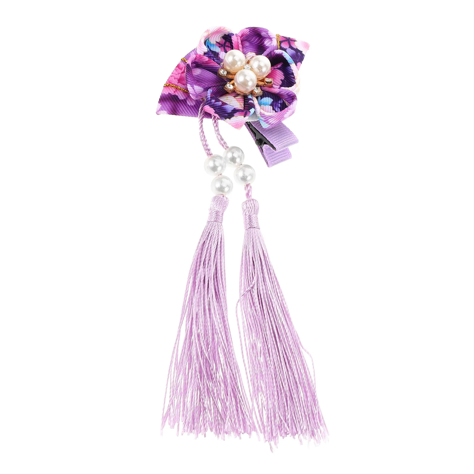 

Japanese Style Fan Hair Clip Tassel Kimono Hair Women Girls Traditional Outfit Accessory Elegant Bright Colors