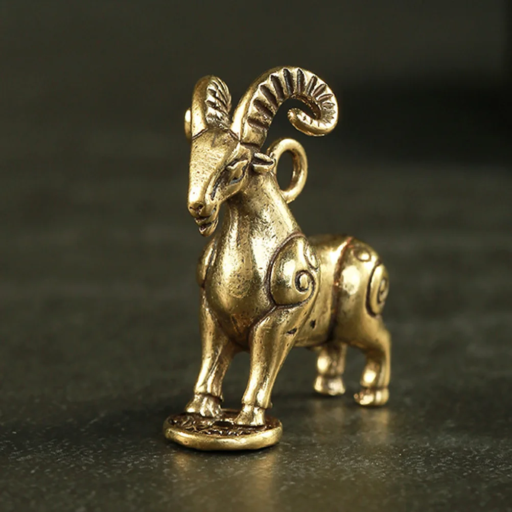 

3 Pcs Brass Goat Statue Decorative Figurine Home Office Desktop nament Elegant Gift Miniature Model Home Decor