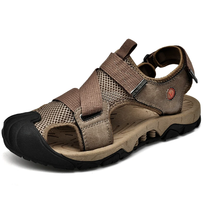 Men's Summer Casual Sandals - Secure Buckle, Anti-Collision Toe, Non-Slip, Wear-Resistant, for Outdoor Comfort