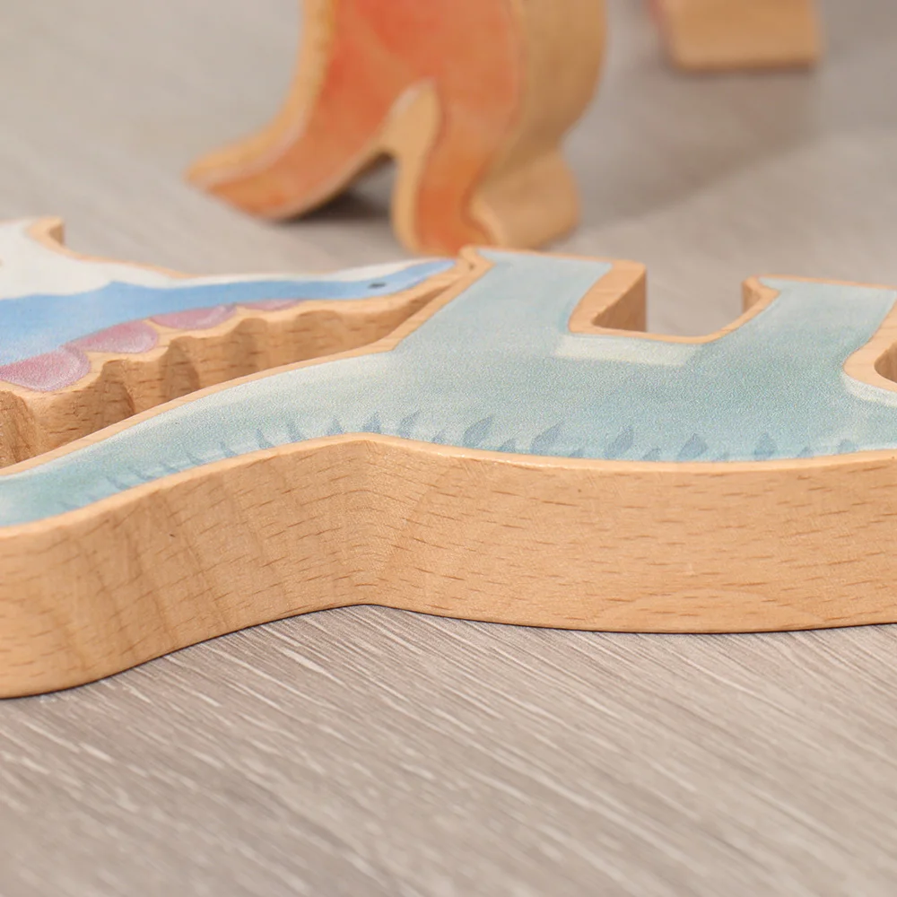 ألعاب مونتيسوري التعليمية ديناصور ألعاب مكعبات البناء الخشبية ألعاب مكعبات التوازن للأطفال للأطفال